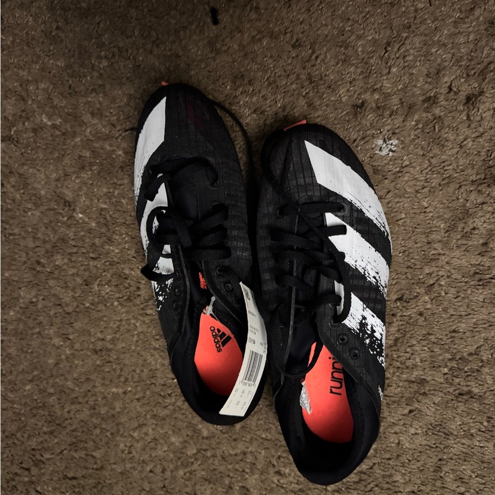 Adidas Boys Black and White Running Shoes